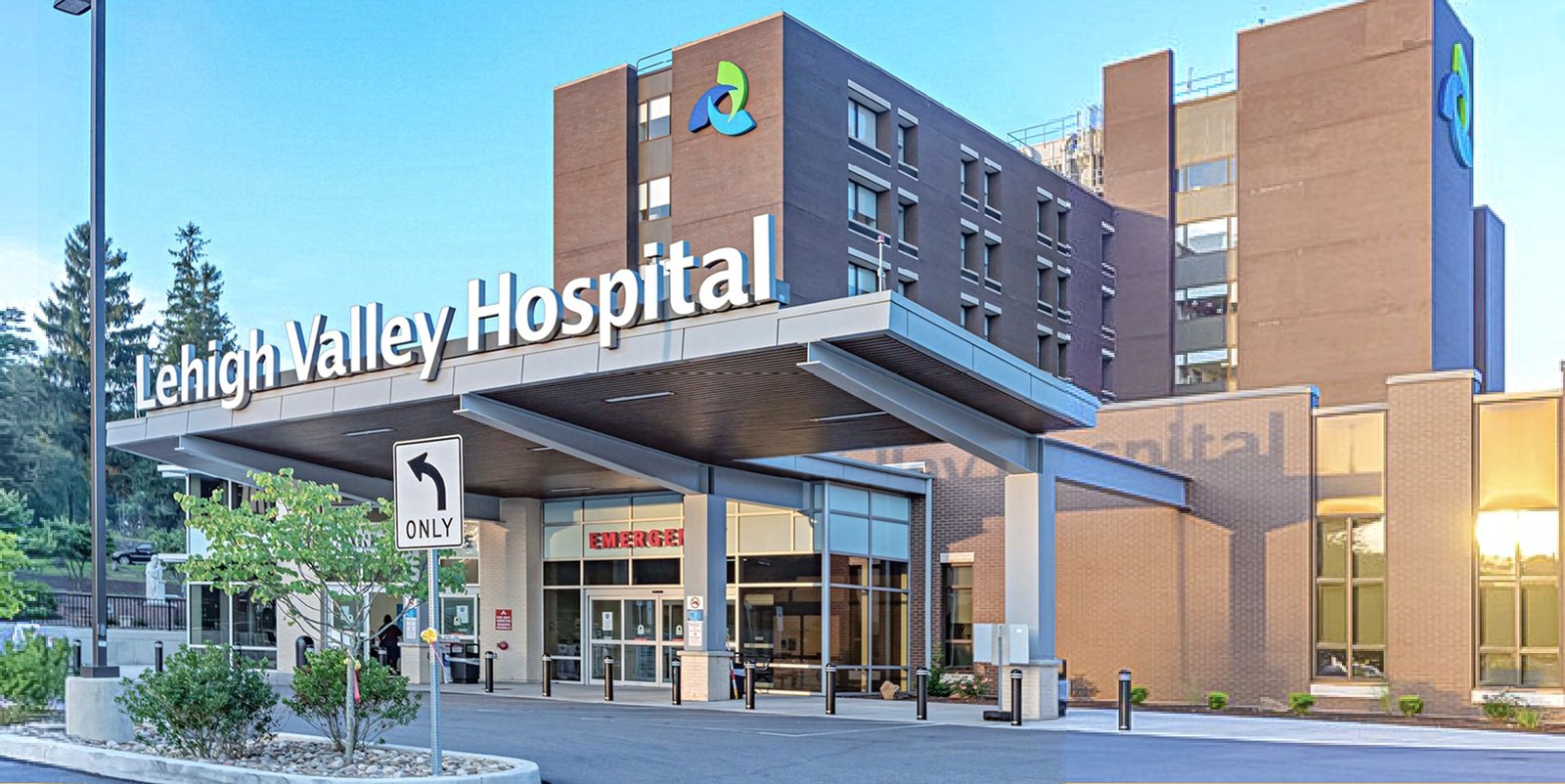 Lehigh Valley Hospital exterior — multi-WAN SD-WAN at the campus core