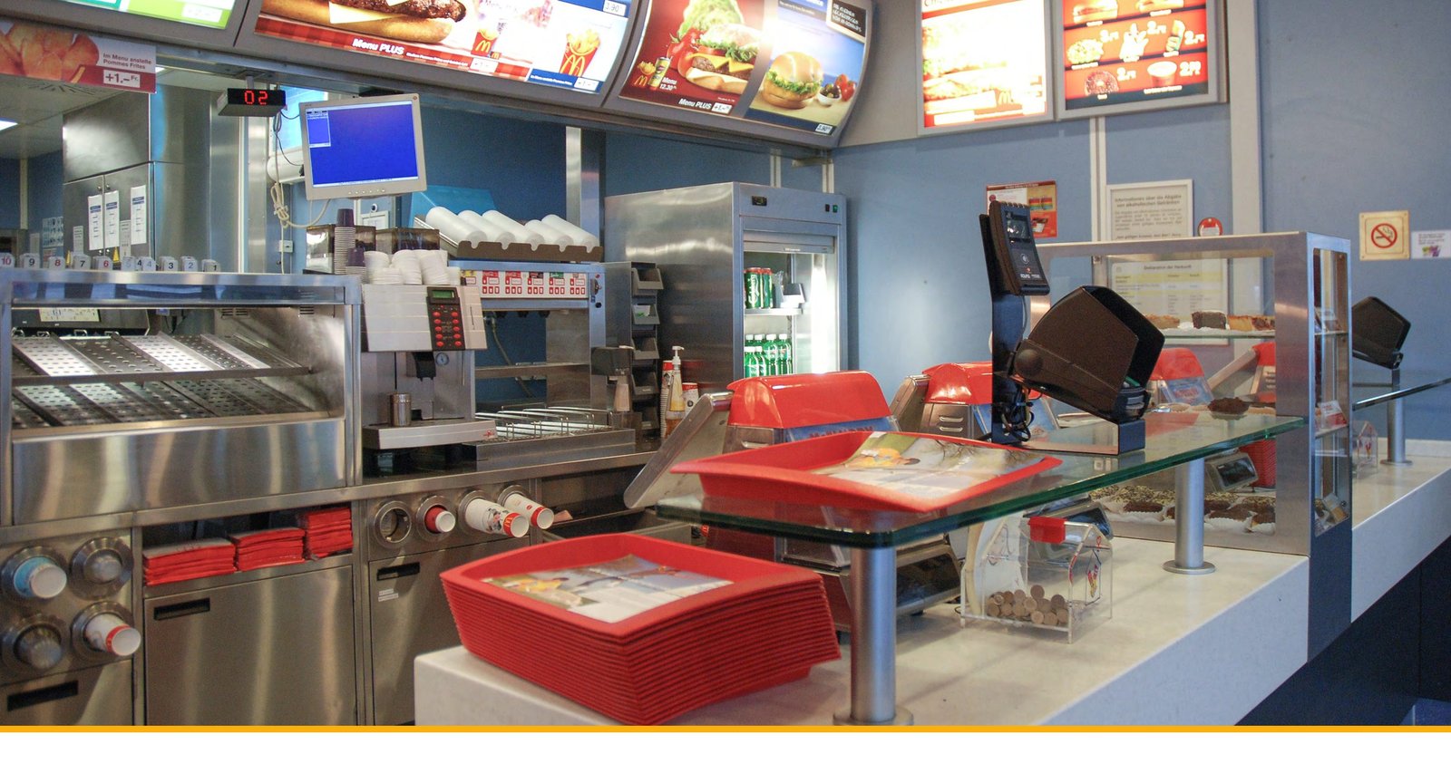 Fast-food / QSR chain interior — POS uptime guaranteed by cellular failover