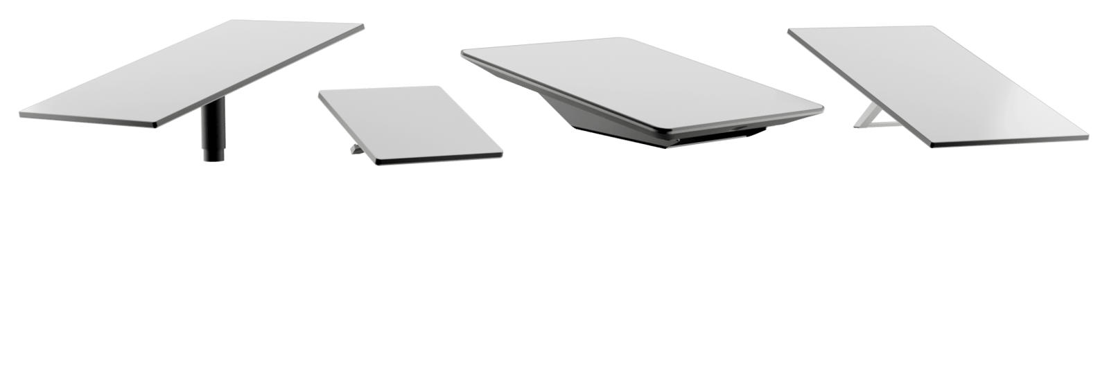 Peplink × Starlink — authorised partnership brand lockup with four Starlink antenna variants