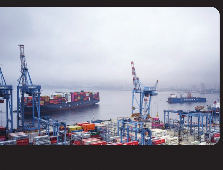 Container terminal with cranes